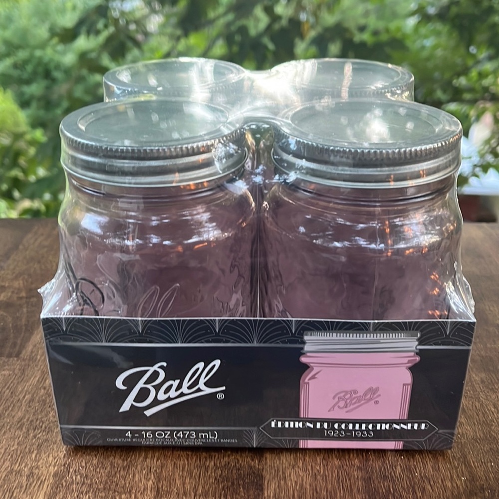 Pink Pint Anniversary Ball Mason Jars